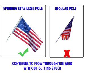 5 FT SPINNING FLAGPOLE - BLACK